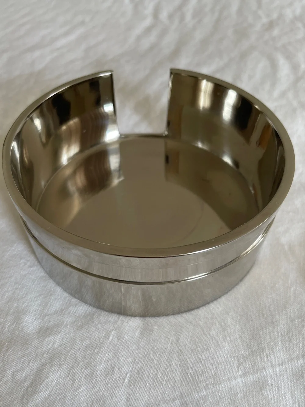 4 Natural Wood Coasters in Silver Color Container Minimalist Wabi Sabi